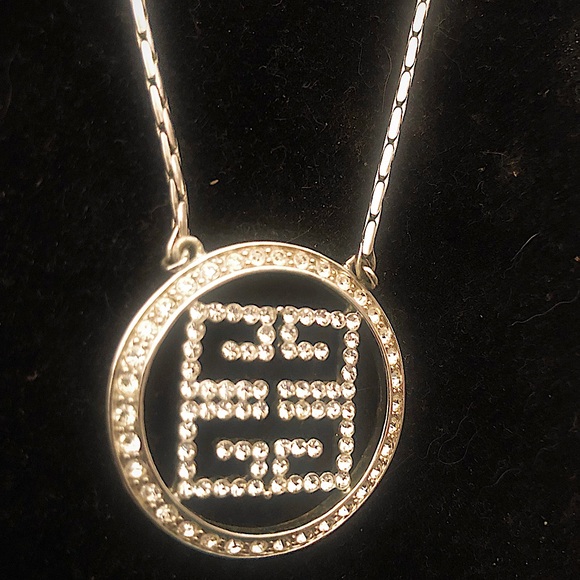 Givenchy, Vintage, Silver-tone Necklace with Crystal Accents - Picture 4 of 7